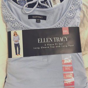 Ellen Tracy XXL Ladies 2Pc Pjs Blu/Blu Floral